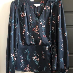 Peplum Side Tie Blouse